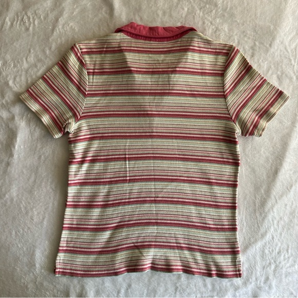 Pink Stripped Collared Polo Top - Picture 3 of 5